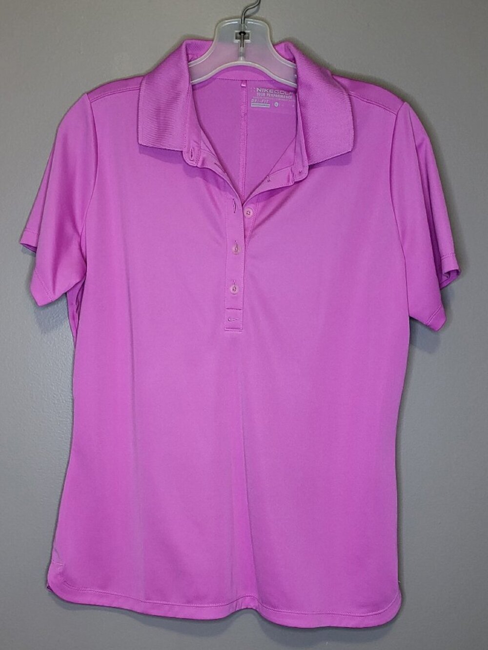 Nike Golf Dri-FIT Tour Performance Polo Shirt Pink Women's Large Short Sleeve